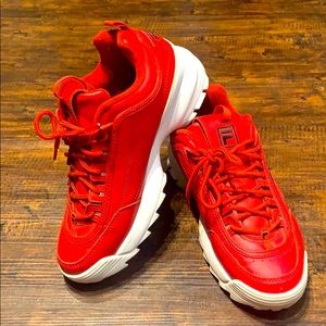 Red FILA Women’s Disruptors 2